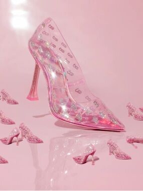 ALDO x Barbie Tessy Pink Clear Stiletto Pump Size 6.5